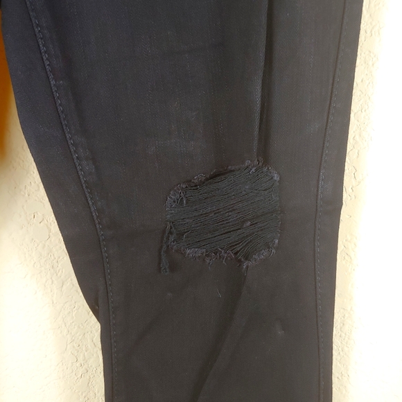 Torrid premium cropped jegging black jeans distressed raw hem size 16 - Picture 13 of 16